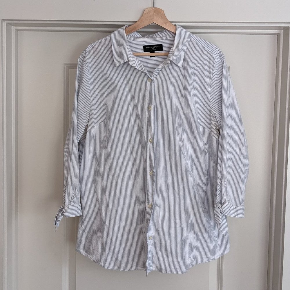 Banana Republic Striped Classic Tunic Blouse
